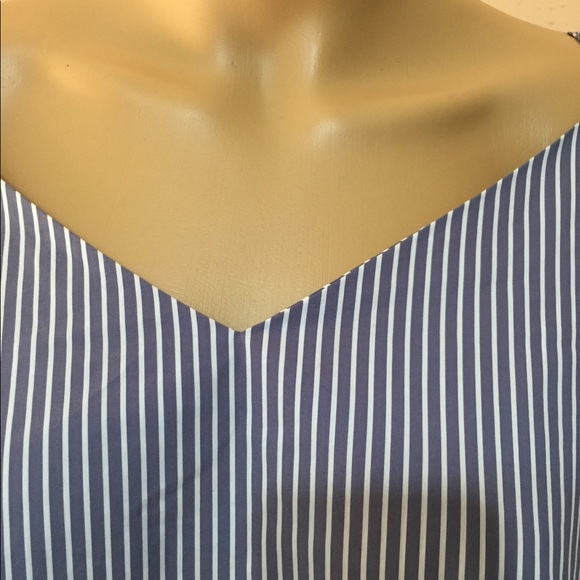 Belle Sky gray/Blue Striped Off Shoulder Blouse - Picture 6 of 6